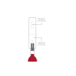 Vacu vin tire bouchon électrique et coupe capsule noir - 91004606