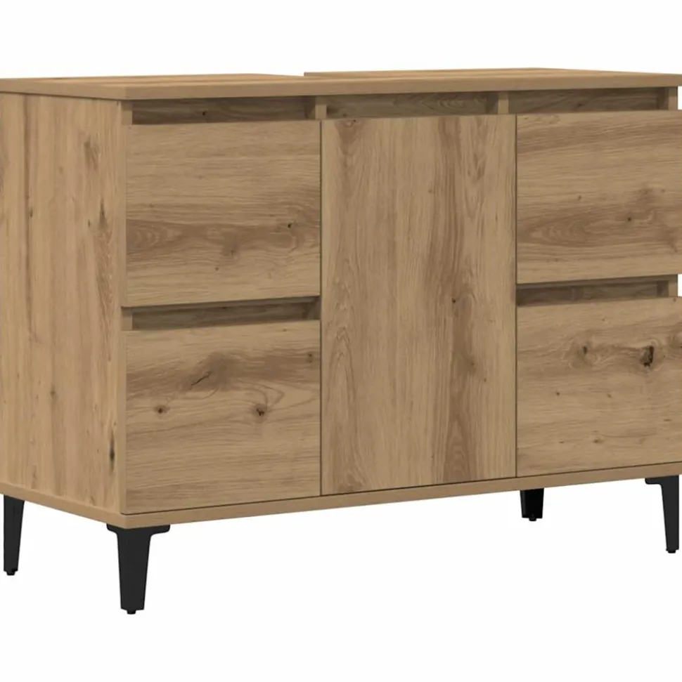 VIDAXL - Armoire d'évier chêne artisanal 80x33x60 cm bois d'ingénierie