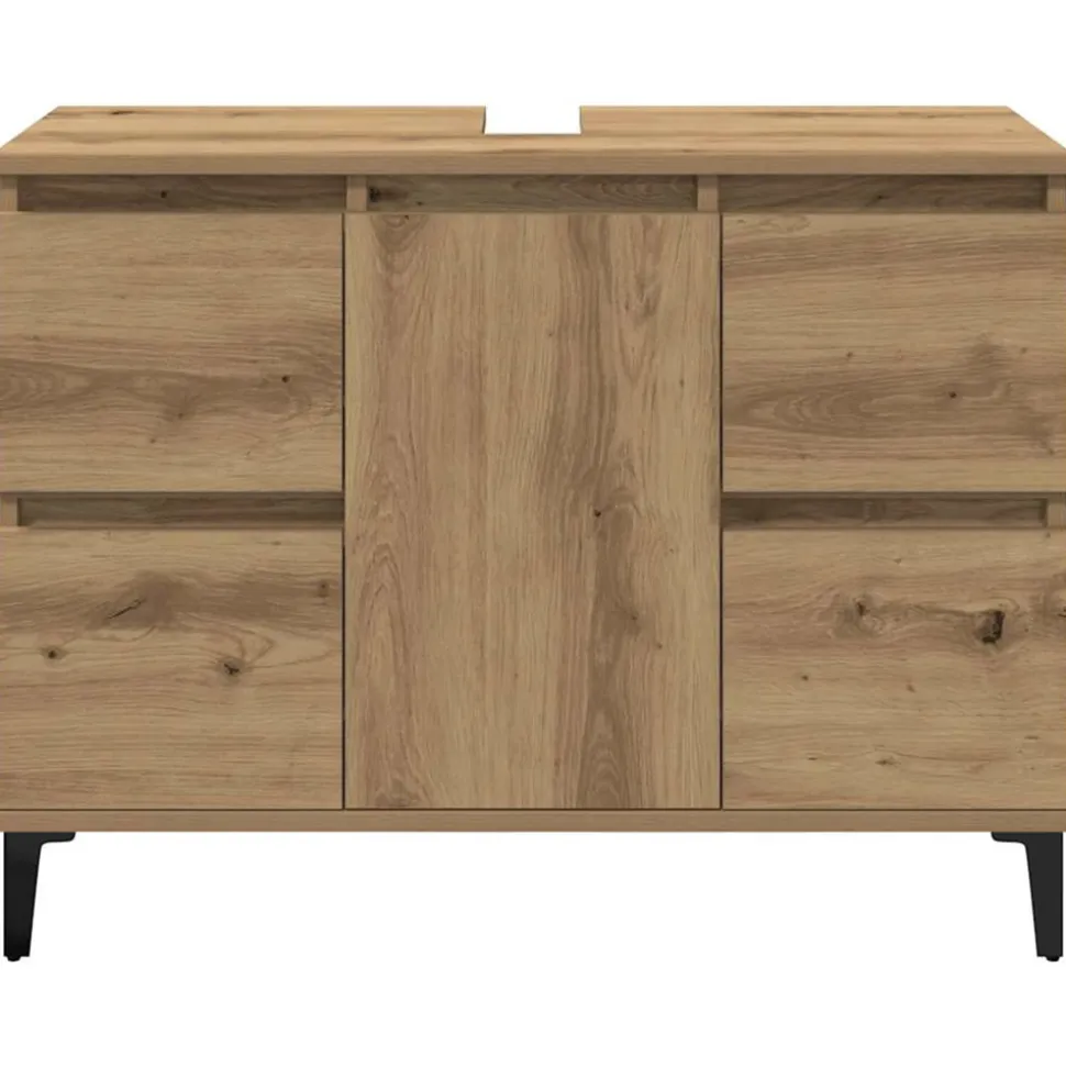 VIDAXL - Armoire d'évier chêne artisanal 80x33x60 cm bois d'ingénierie