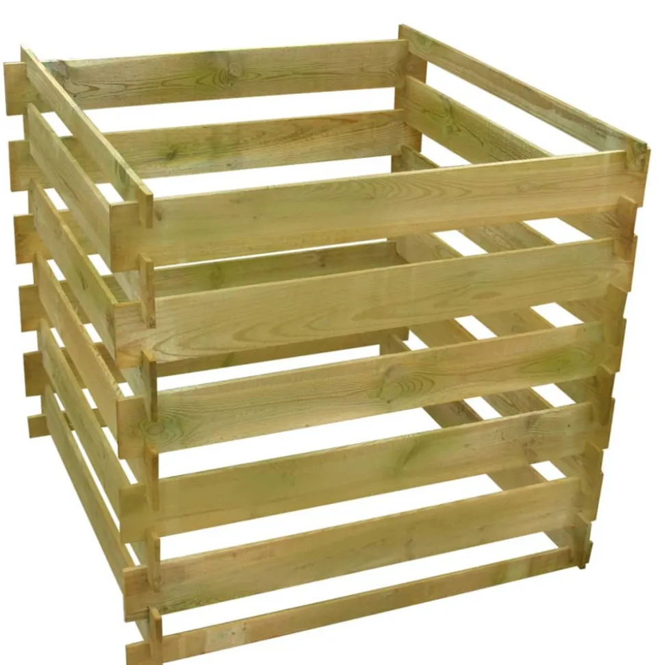 VIDAXL - Bac à compost à lattes 0,54 m3 carré bois