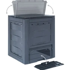 VIDAXL - Bac à compost de jardin gris 60x60x73 cm 260 l