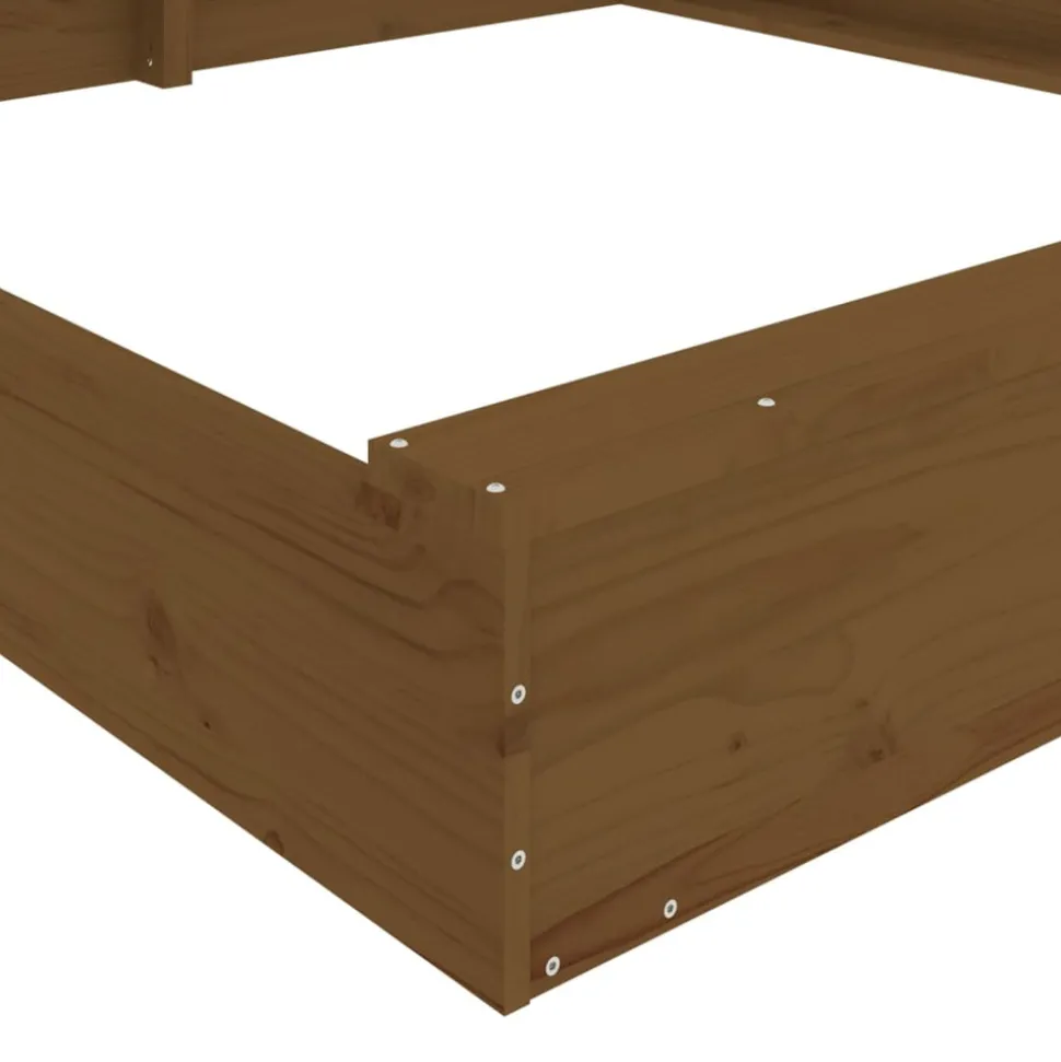 VIDAXL - Bac à sable avec sièges marron miel carré bois de pin massif