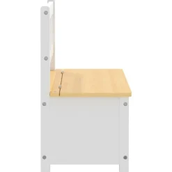 VIDAXL - Banc de rangement pour enfants blanc et beige 60x30x55 cm mdf