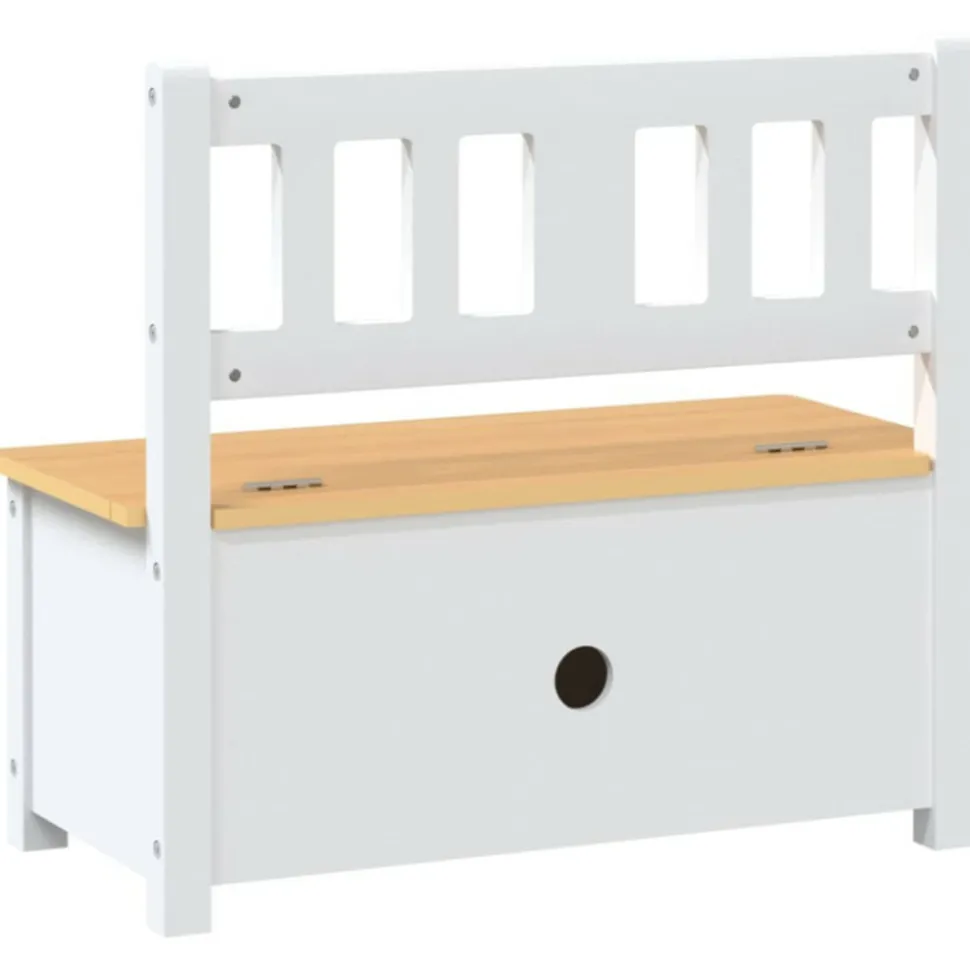 VIDAXL - Banc de rangement pour enfants blanc et beige 60x30x55 cm mdf