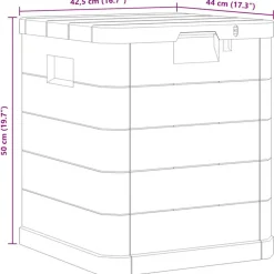 VIDAXL - Boîte de rangement de jardin 90 l gris clair