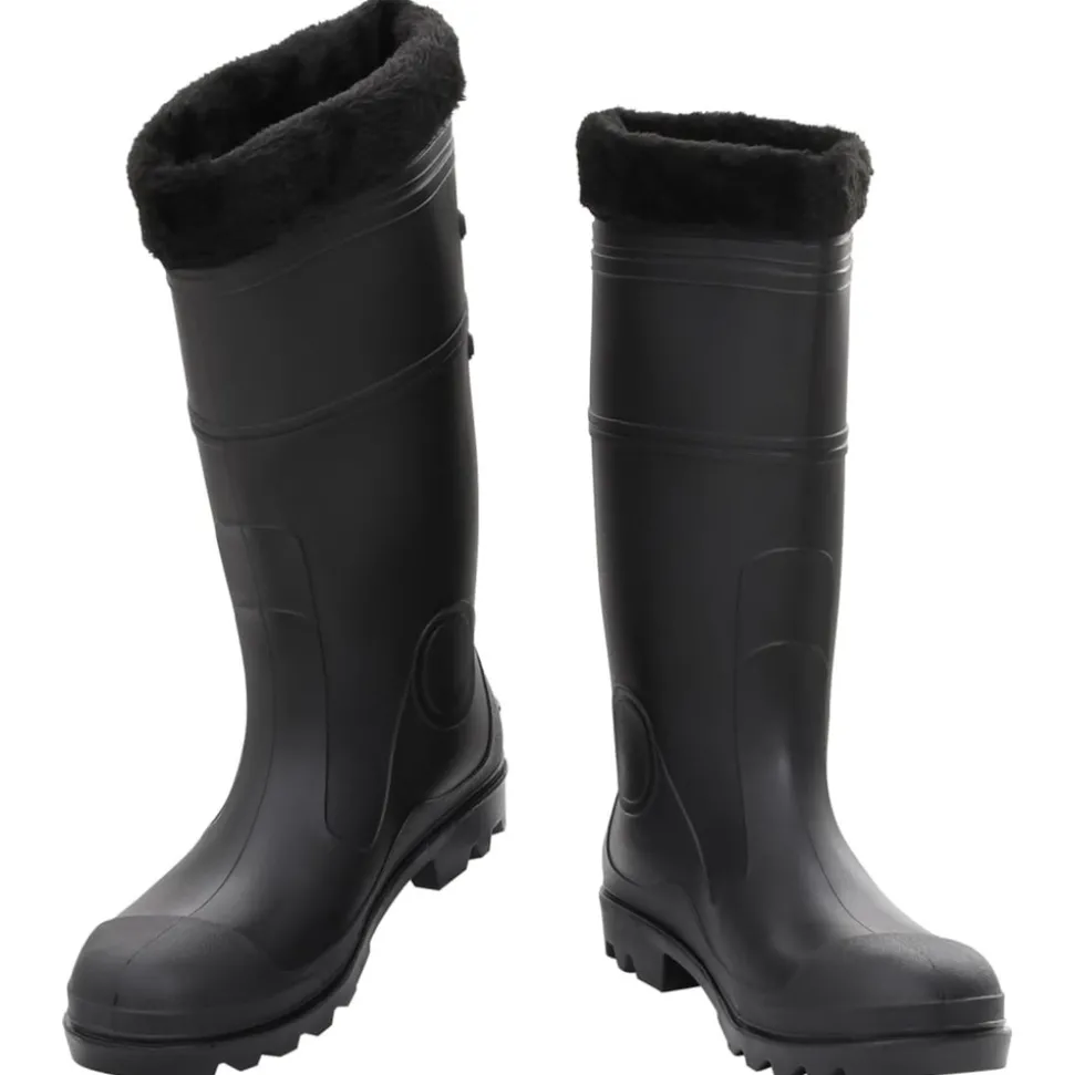 VIDAXL - Bottes de pluie avec chaussettes amovibles noir taille 44 pvc
