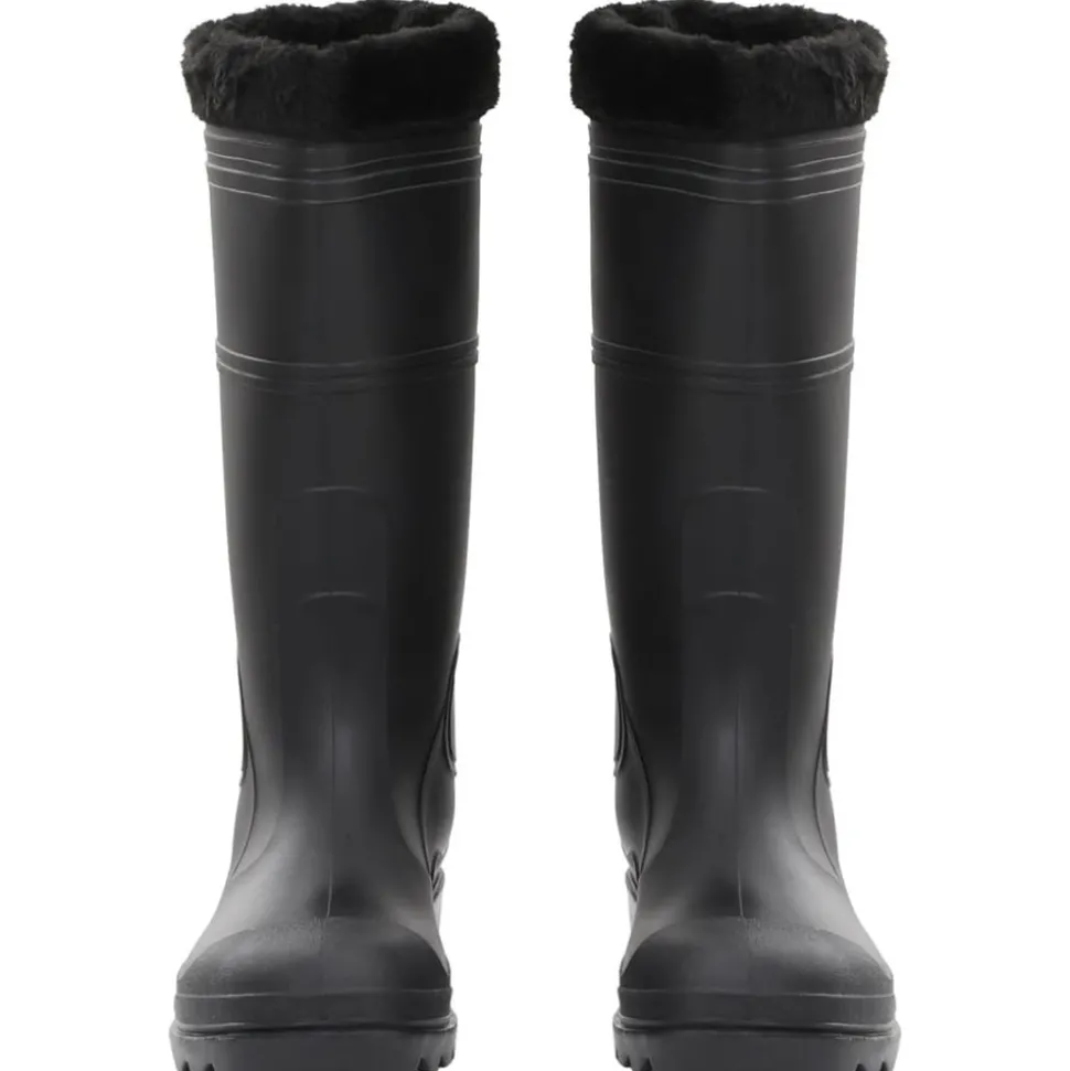 VIDAXL - Bottes de pluie avec chaussettes amovibles noir taille 44 pvc