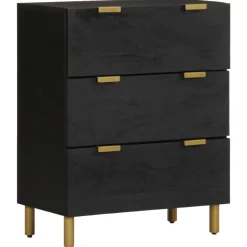 VIDAXL - Buffets 2 pcs noir 60x33x75 cm bois d'ingénierie