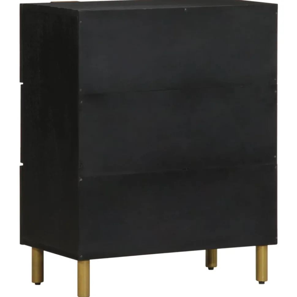 VIDAXL - Buffets 2 pcs noir 60x33x75 cm bois d'ingénierie