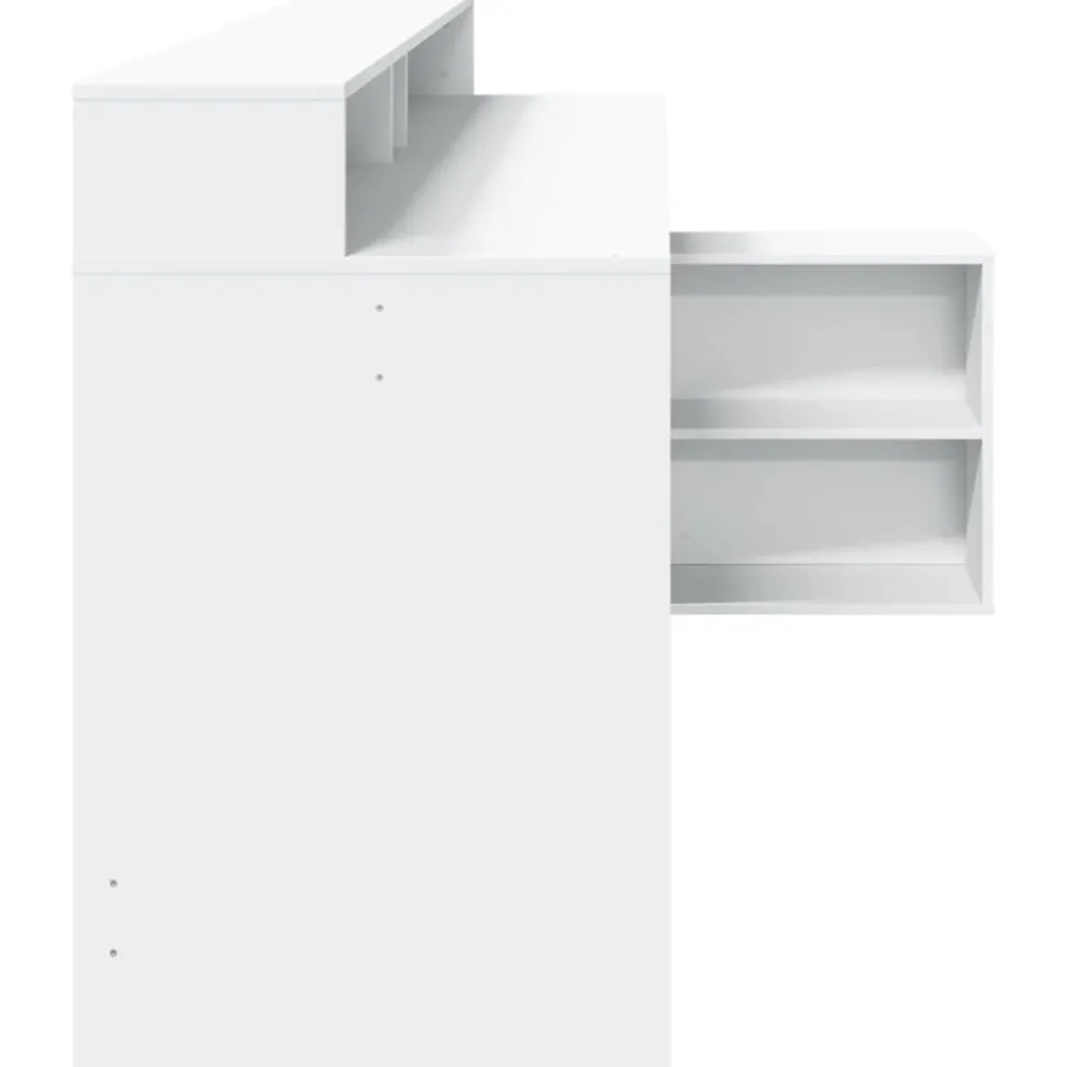VIDAXL - Bureau avec lumières led blanc 200x104x91 cm bois d'ingénierie