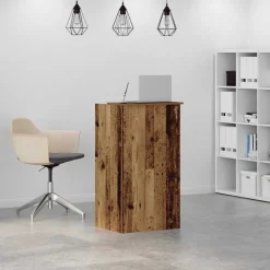 VIDAXL - Bureau de réception vieux bois 55x50x103,5 cm bois d'ingénierie