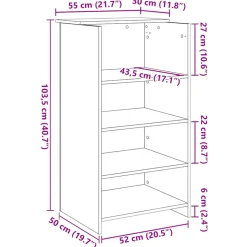 VIDAXL - Bureau de réception vieux bois 55x50x103,5 cm bois d'ingénierie