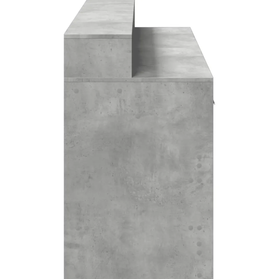 VIDAXL - Bureau et lumières led gris béton 160x55x91cm bois d'ingénierie