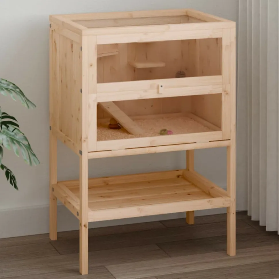 VIDAXL - Cage à hamster 55x40x80 cm bois massif de sapin