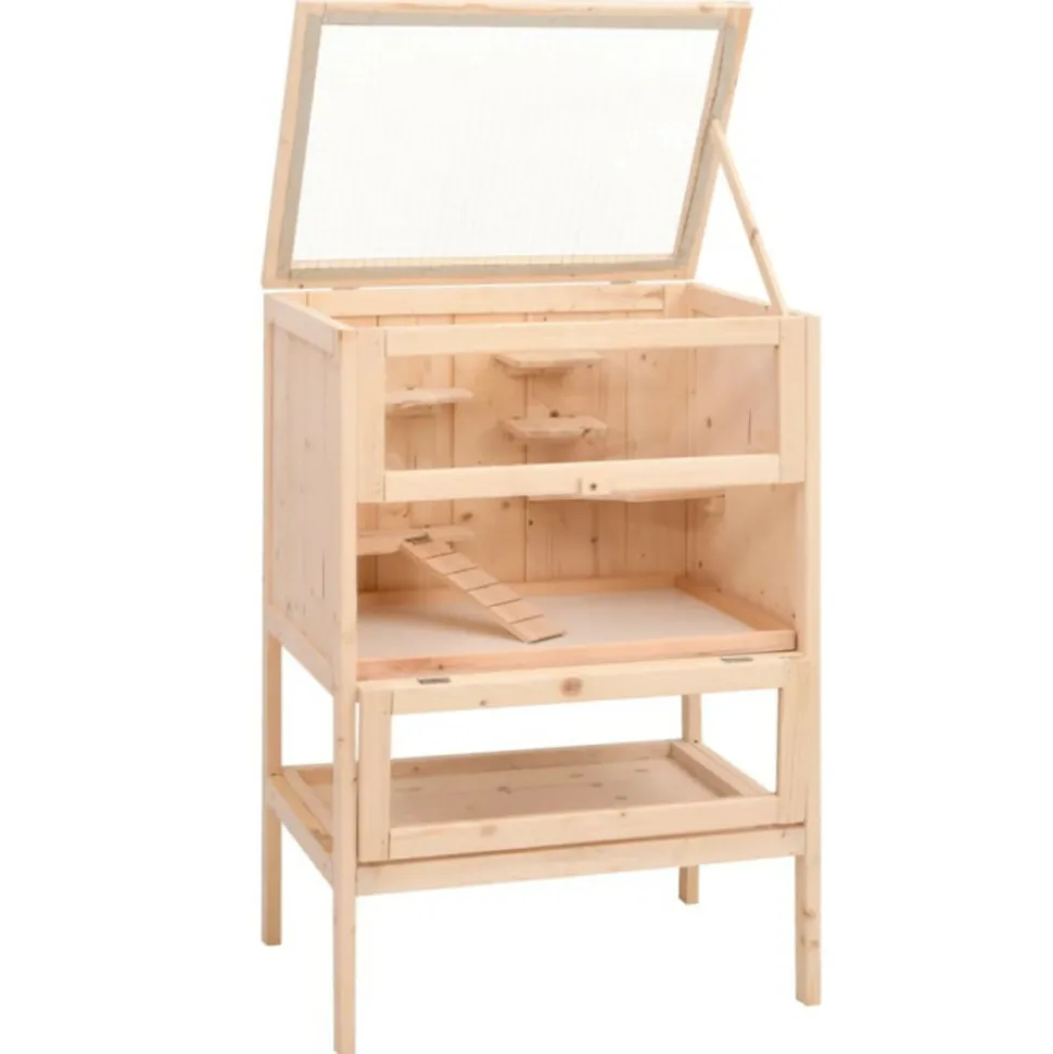 VIDAXL - Cage à hamster 55x40x80 cm bois massif de sapin