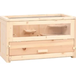 VIDAXL - Cage à hamster 60x30x35 cm bois massif de sapin