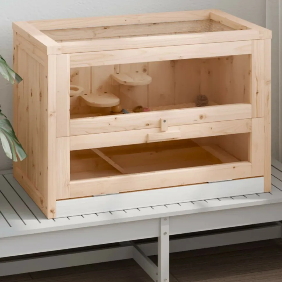 VIDAXL - Cage à hamster 60x35,5x42 cm bois massif de sapin