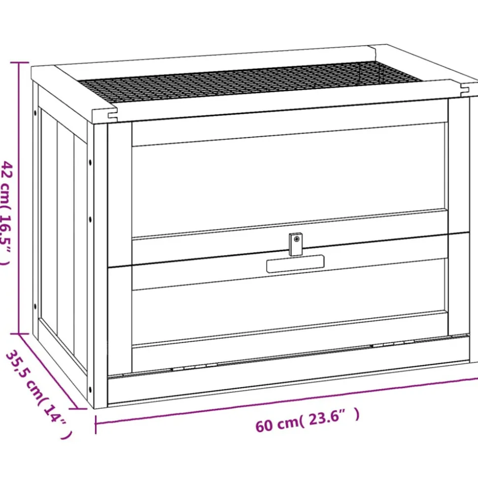 VIDAXL - Cage à hamster 60x35,5x42 cm bois massif de sapin