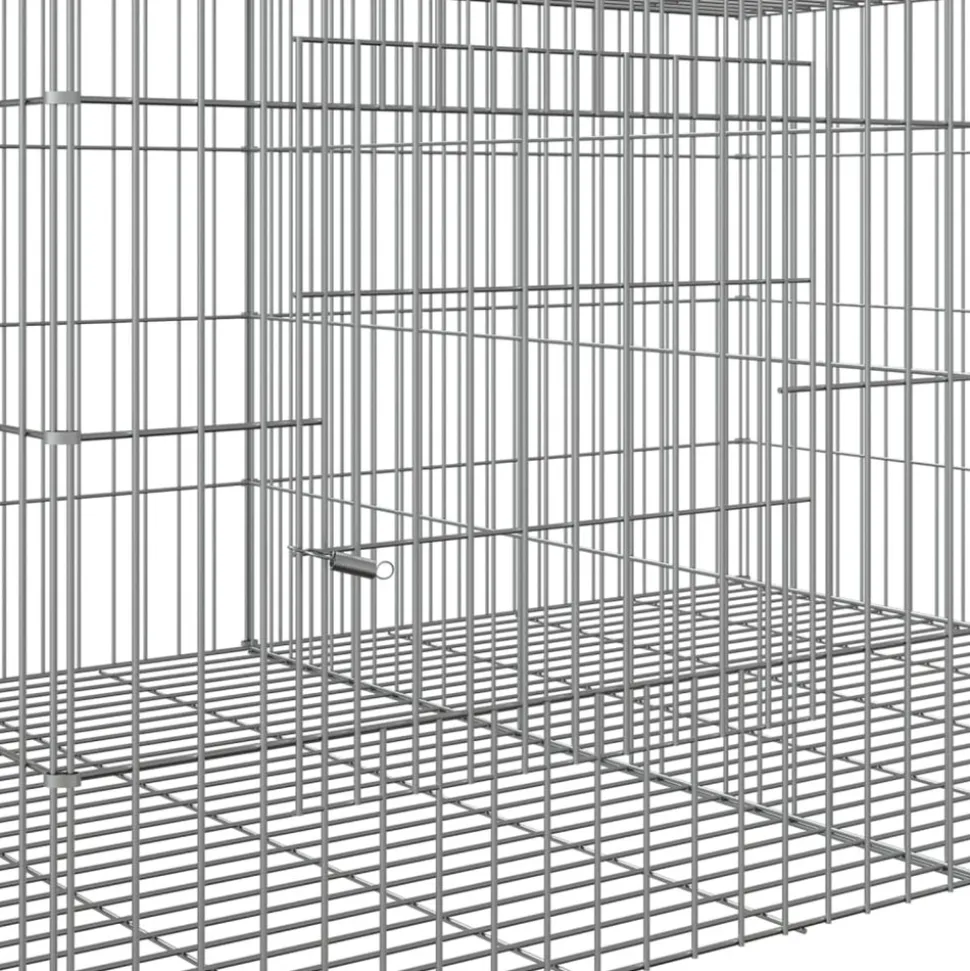 VIDAXL - Cage à lapin 4 panneaux 217x79x54 cm fer galvanisé