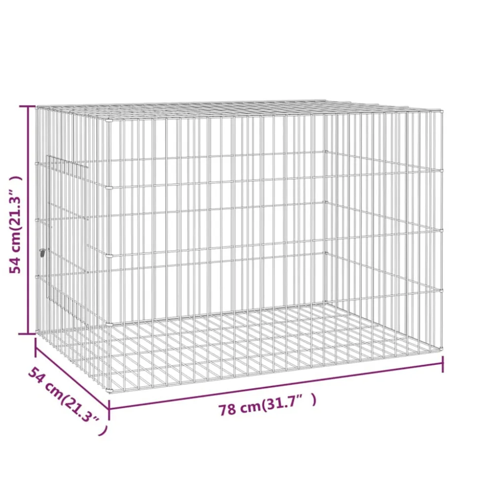 VIDAXL - Cage à lapin 78x54x54 cm fer galvanisé