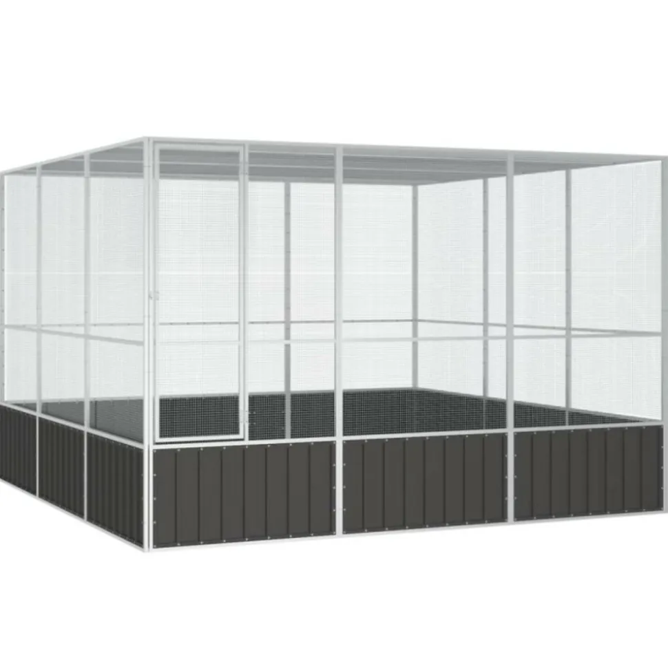 VIDAXL - Cage à oiseaux anthracite 302,5x324,5x211,5 cm acier galvanisé