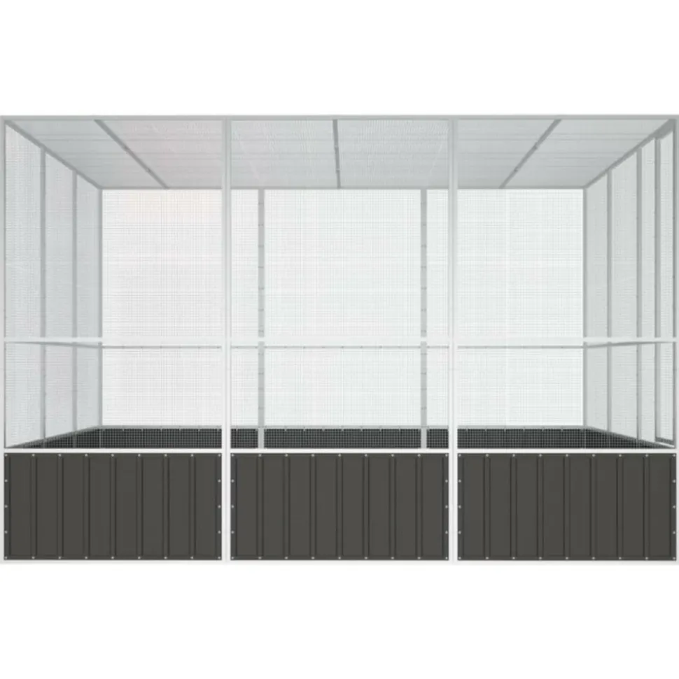 VIDAXL - Cage à oiseaux anthracite 302,5x324,5x211,5 cm acier galvanisé
