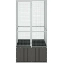 VIDAXL - Cage à oiseaux anthracite 111x107x211,5 cm acier galvanisé