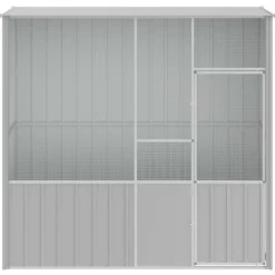 VIDAXL - Cage à oiseaux gris 215x78x200 cm acier galvanisé