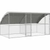 VIDAXL - Cage à poules argent 400 x 200 x 198.5 cm acier galvanisé