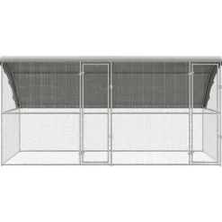 VIDAXL - Cage à poules argent 400 x 200 x 198.5 cm acier galvanisé