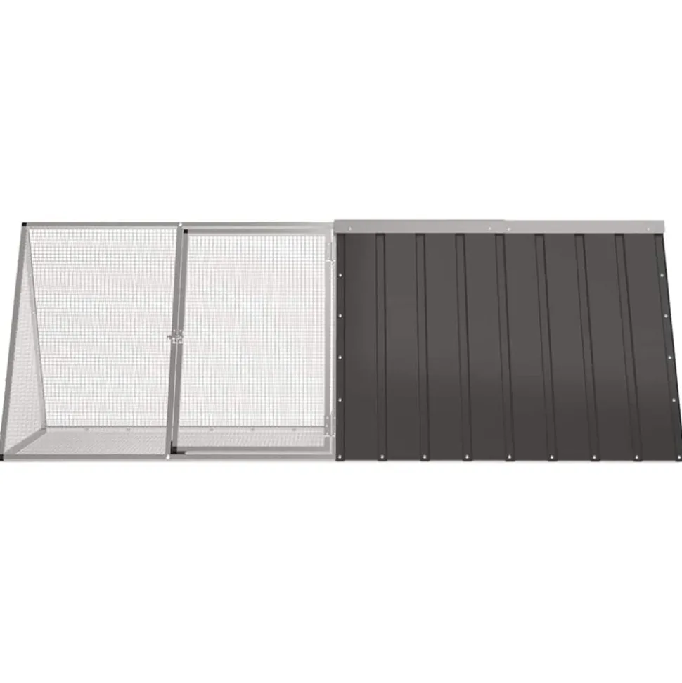 VIDAXL - Cage pour lapin anthracite 201,5x80,5x71 cm acier galvanisé