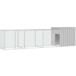 VIDAXL - Cage pour poules gris 400x91x100 cm acier galvanisé