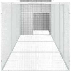 VIDAXL - Cage pour poules gris 400x91x100 cm acier galvanisé