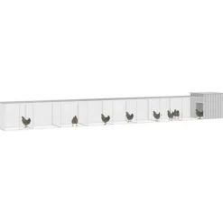VIDAXL - Cage pour poules gris 900x91x100 cm acier galvanisé