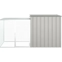 VIDAXL - Cage pour poules gris 200x91x100 cm acier galvanisé