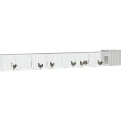 VIDAXL - Cage pour poules gris 800x91x100 cm acier galvanisé