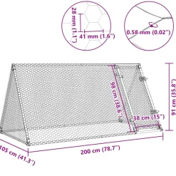 VIDAXL - Cage pour poules argenté 200x105x91 cm acier galvanisé