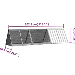 VIDAXL - Clapier anthracite 302,5x80,5x71 cm acier galvanisé