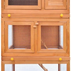 VIDAXL - Clapier d extérieur enclos pour petits animaux 3 niveaux bois