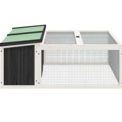VIDAXL - Clapier gris 117,5x97x47,5 cm bois de pin massif