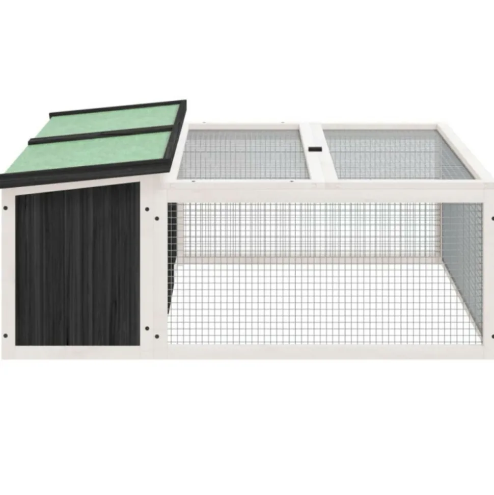 VIDAXL - Clapier gris 117,5x97x47,5 cm bois de pin massif