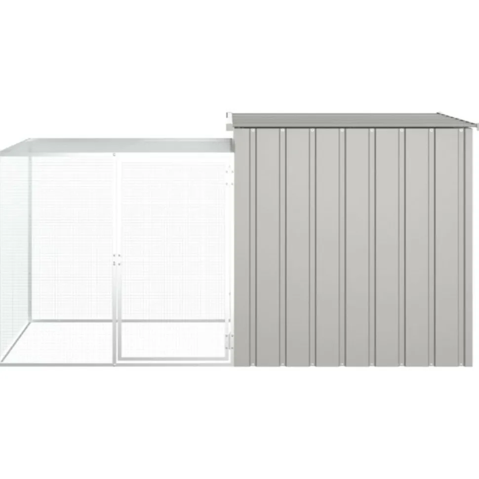 VIDAXL - Clapier gris 200x91x100 cm acier galvanisé