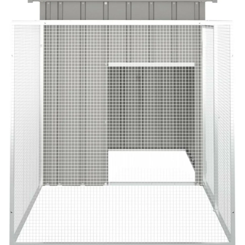 VIDAXL - Clapier gris 200x91x100 cm acier galvanisé