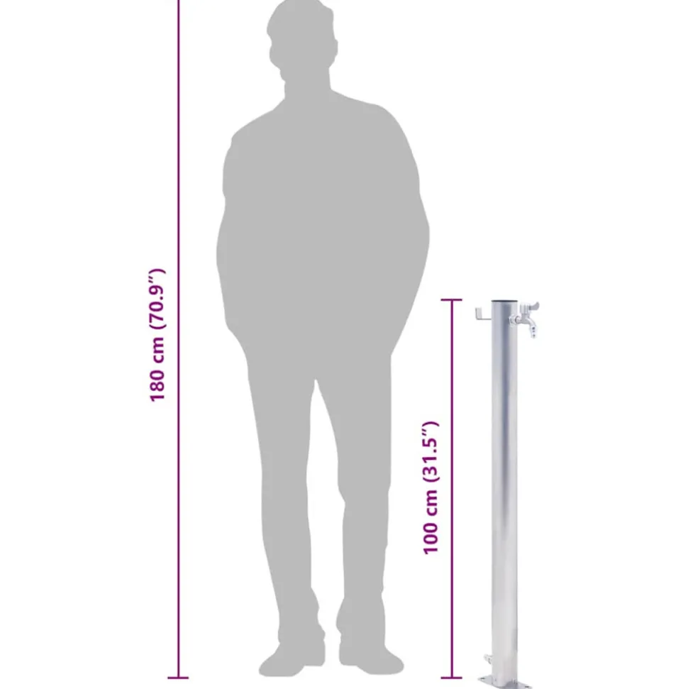 VIDAXL - Colonne à eau de jardin 100 cm acier inoxydable rond
