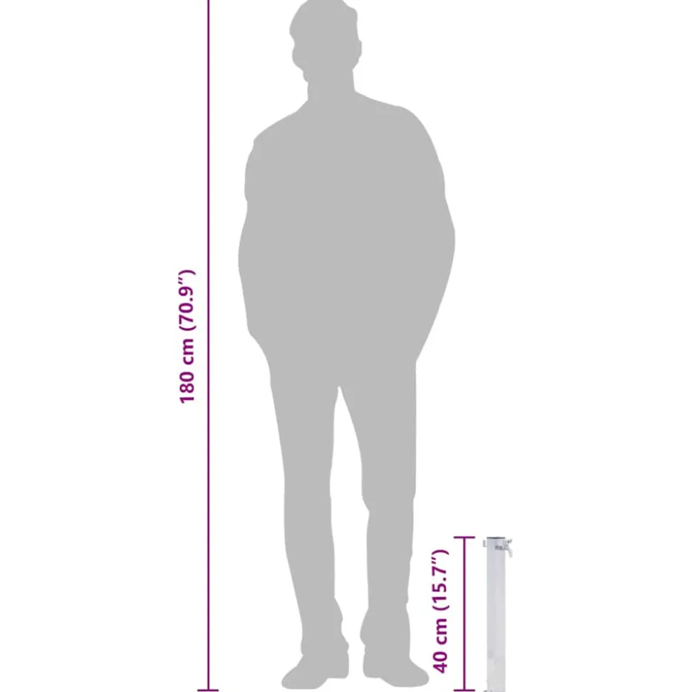 VIDAXL - Colonne à eau de jardin 40 cm acier inoxydable carré