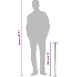 VIDAXL - Colonne à eau de jardin 80 cm acier inoxydable rond