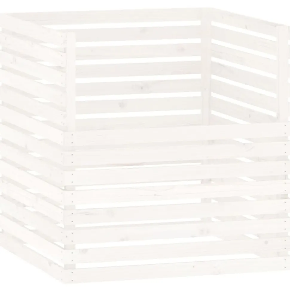 VIDAXL - Composteur blanc 100x100x102 cm bois massif de pin
