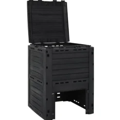 VIDAXL - Composteur de jardin noir 280 l polypropylène