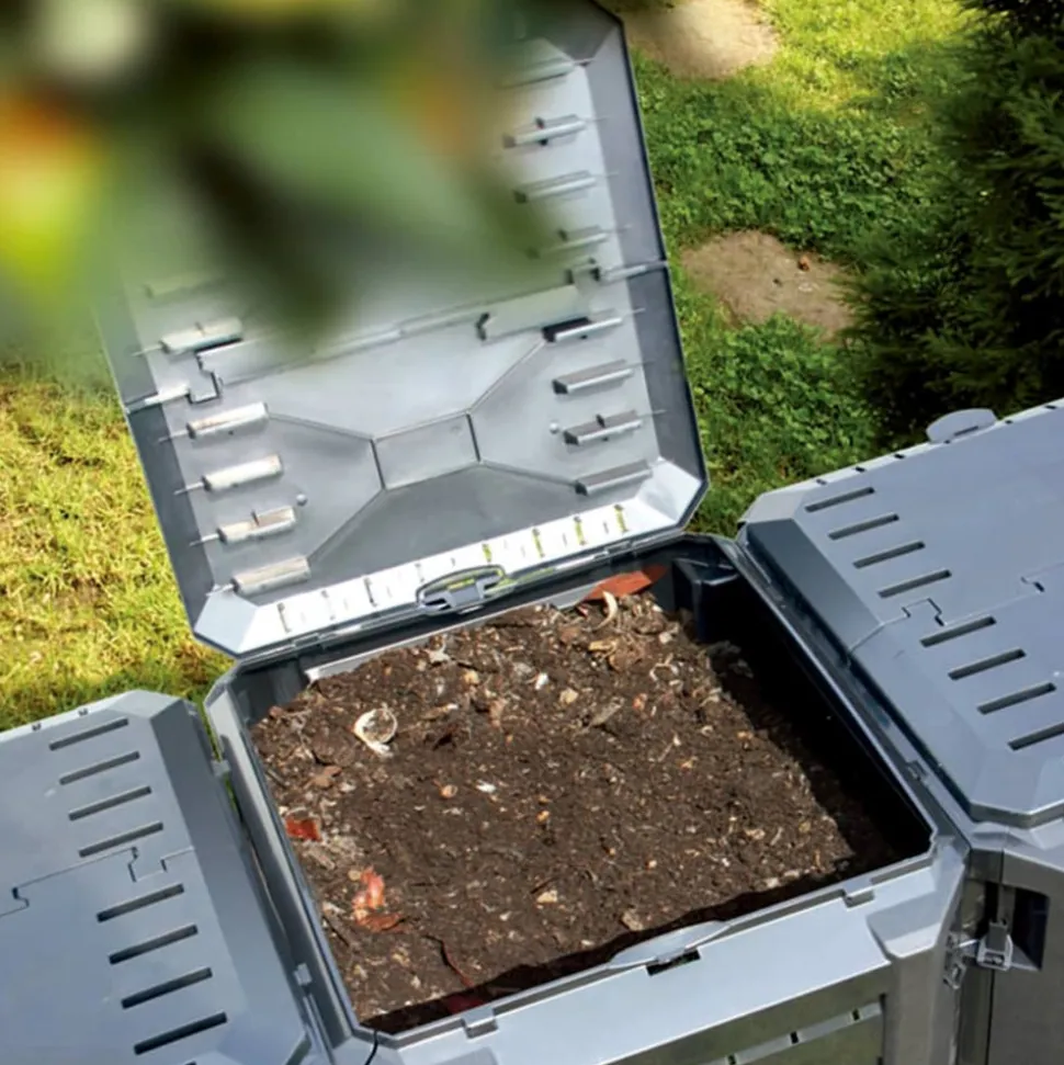 VIDAXL - Composteur de jardin noir 1200 l