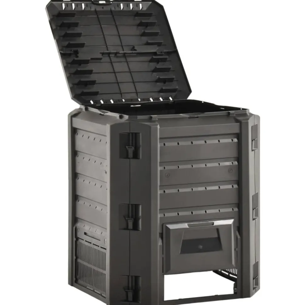 VIDAXL - Composteur de jardin noir 380 l